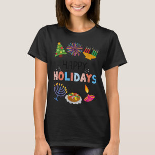 Camiseta Felices Fiestas Diwali Kwanzaa Hanukkah Chris