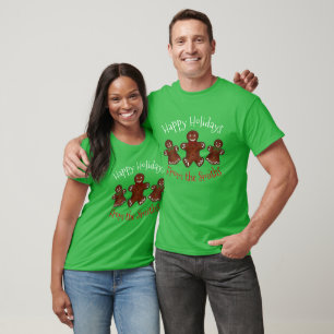 Camiseta Felices fiestas El hombre del pan de los jengibre