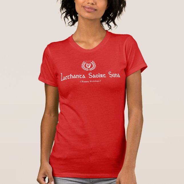 Camiseta Felices Fiestas 🎄 En Irlandés 🇮 En 🇪 Irlanda (Anverso)