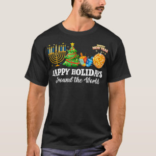 Camiseta Felices Fiestas En Todo El Mundo Familia De Navida