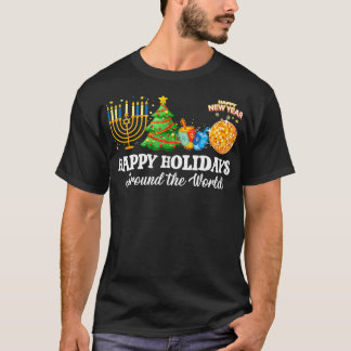 Camiseta Felices Fiestas En Todo El Mundo Familia De Navida