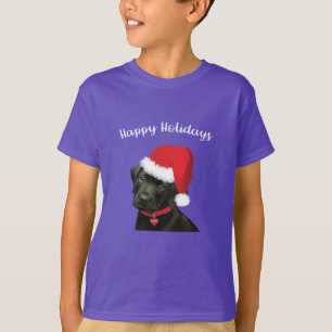 Camiseta Felices fiestas Labrador Perro Santa Hat Cute