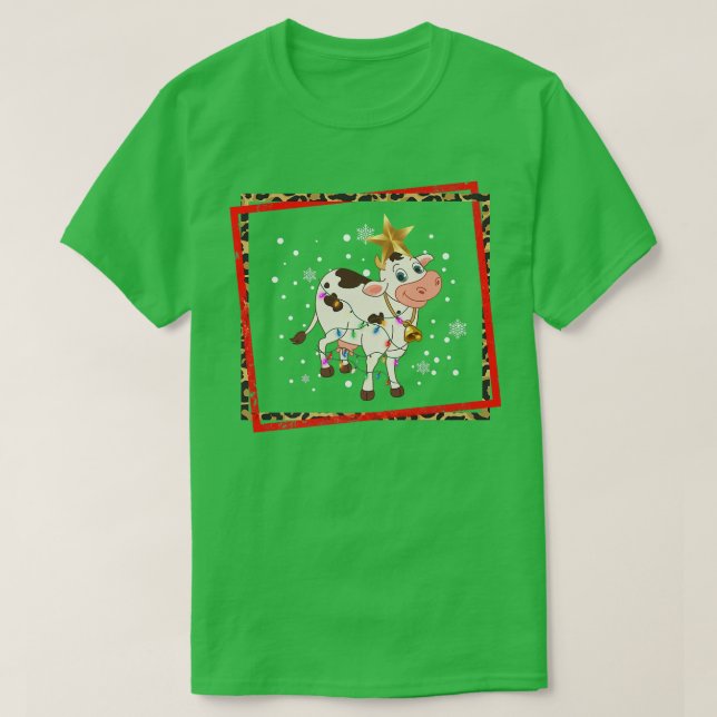 Camiseta Felices fiestas Navidades Cow Reindeer Santa Cow M (Diseño del anverso)