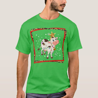 Camiseta Felices fiestas Navidades Cow Reindeer Santa Cow M