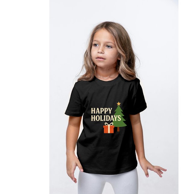 Camiseta Felices Fiestas Navideñas Árbol de Navidad y Regal (Subido por el creador)