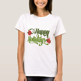 Camiseta Felices fiestas Poinsettia