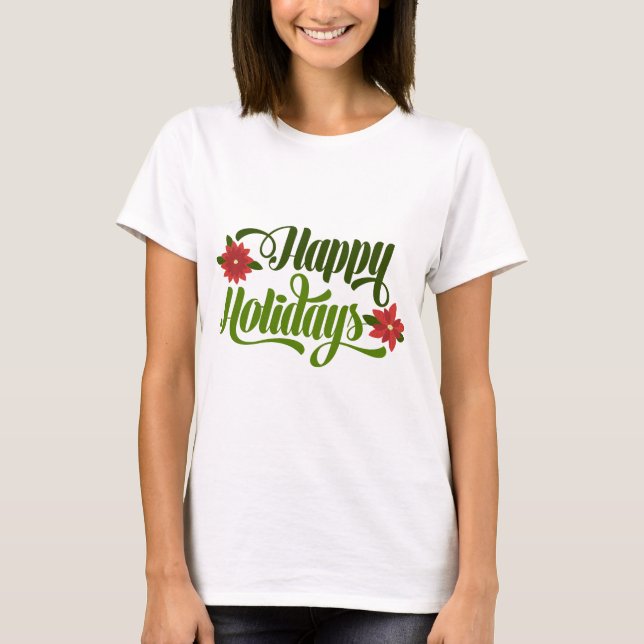 Camiseta Felices fiestas Poinsettia (Anverso)