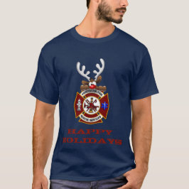 Camiseta Felices Fiestas: Rescate contra incendios de renos