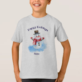 Camiseta Felices Fiestas Retro Snowman, Juventud XS - XL
