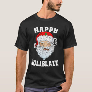 Camiseta Felices fiestas Santa Fumadores Weed Navidades div