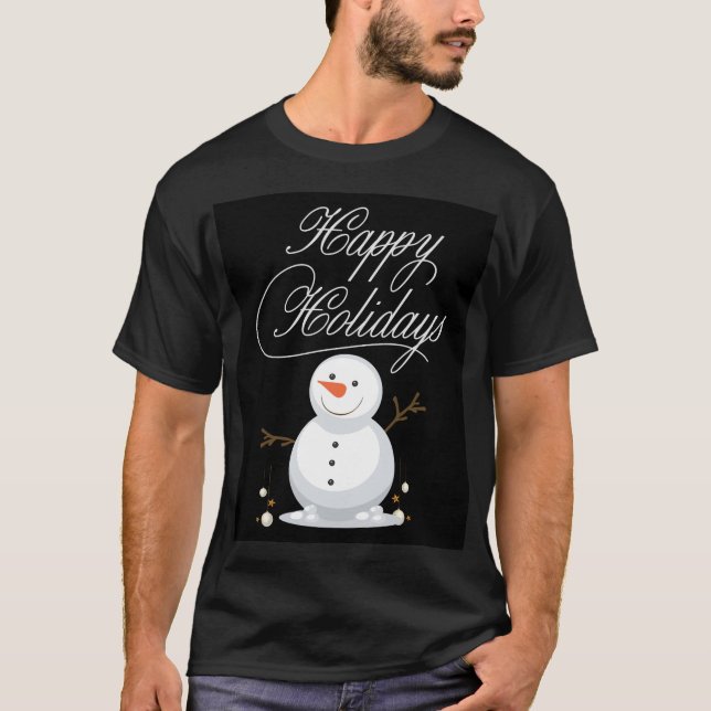Camiseta Felices fiestas Snowman - Navidades festivos gráfi (Anverso)