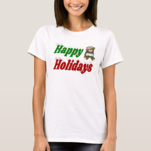 Camiseta Felices fiestas Teddy Bear Navidad tipografía
