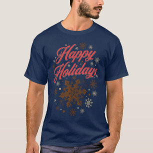 Camiseta Felices fiestas Vintage Snowflake