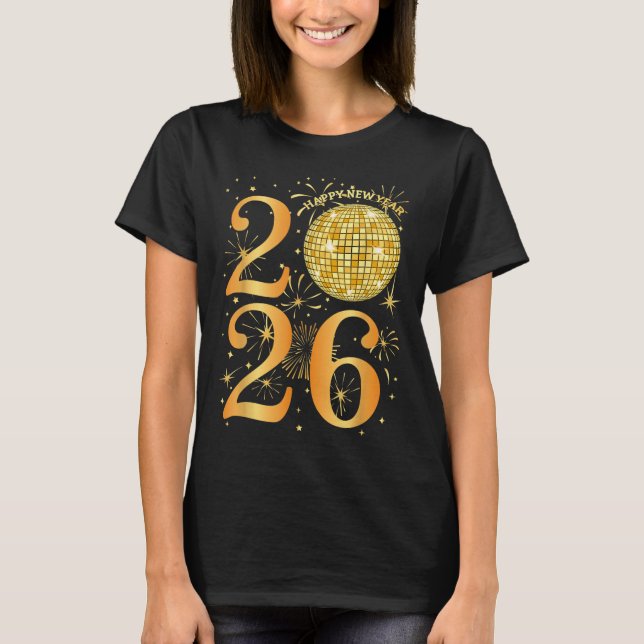 Camiseta Felices Fuegos artificiales de Año Nuevo 2026 (Anverso)