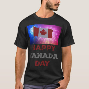 Camiseta Felices fuegos artificiales del Día de Canadá