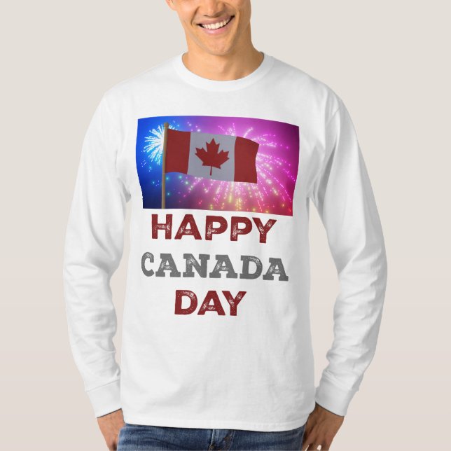 Camiseta Felices fuegos artificiales del Día de Canadá (Anverso)