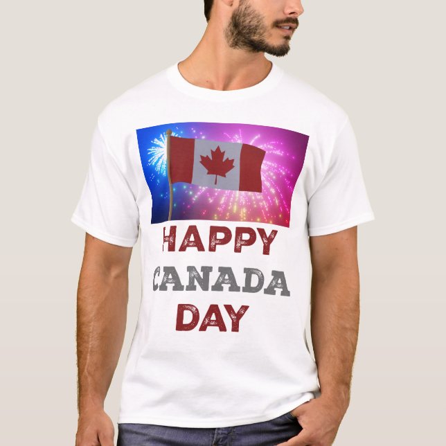Camiseta Felices fuegos artificiales del Día de Canadá (Anverso)