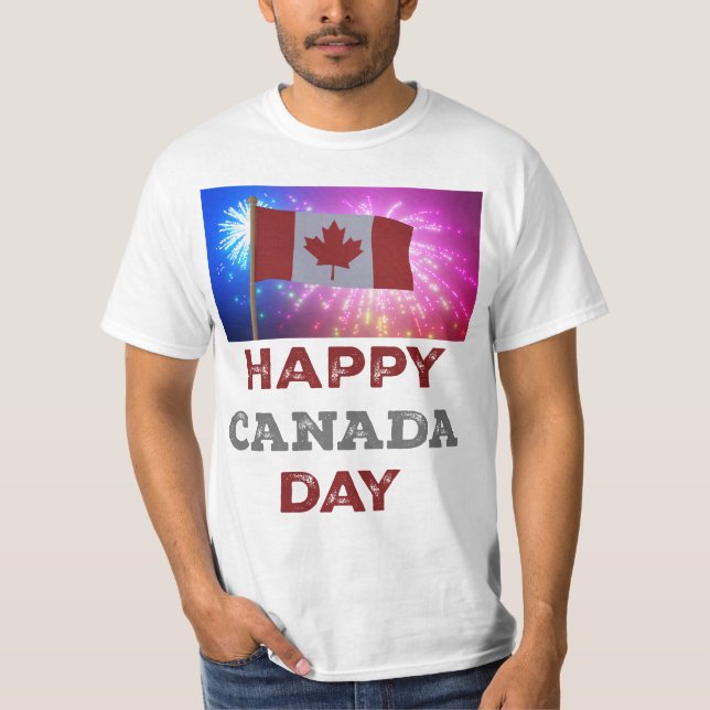 Camiseta Felices fuegos artificiales del Día de Canadá (Anverso)