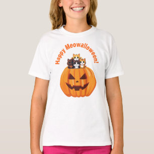 Camiseta Felices gatitos de Halloween en Meowalloween