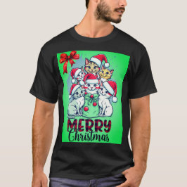Camiseta Felices gatos de Navidad - Diversión felina dulce 