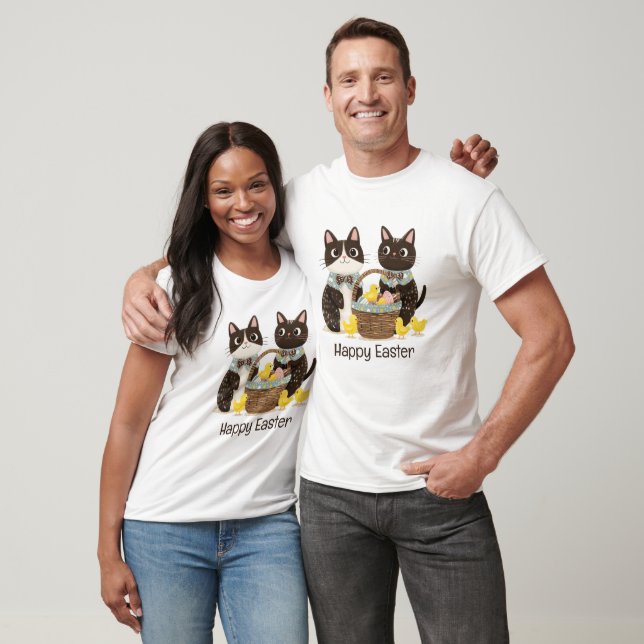 Camiseta Felices gatos de Pascua Caza Cesta de Pascua Bebés (Unisexo)