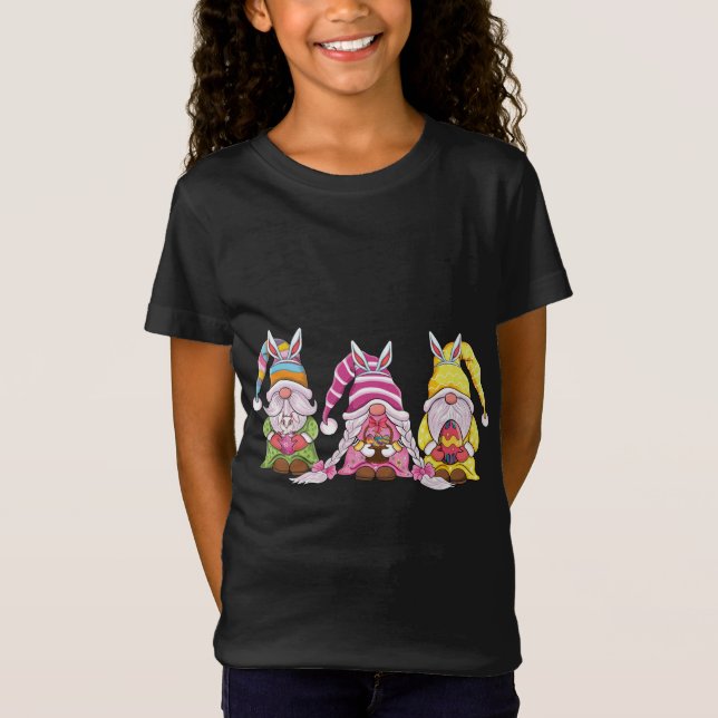 Camiseta Felices gnomos de Pascua con orejas conejitas Huev (Anverso)
