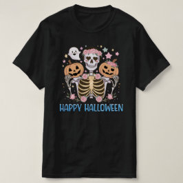 Camiseta Felices Halloween Cute Skeleton