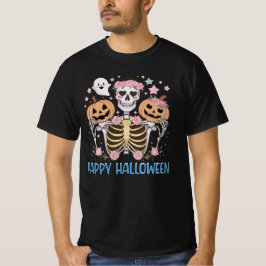Camiseta Felices Halloween Cute Skeleton