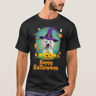 Camiseta Felices Halloween Poodle Dompkin Witch Ghost Cut