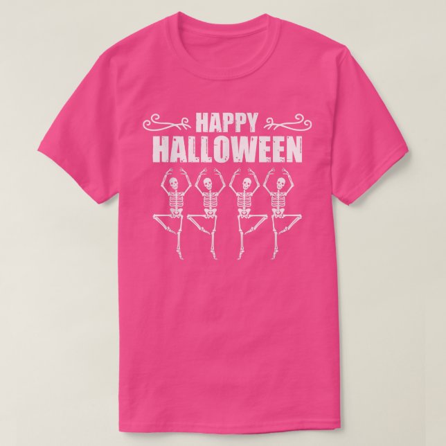 Camiseta Felices Halloween Skeleton Ballerina Costume  (Diseño del anverso)