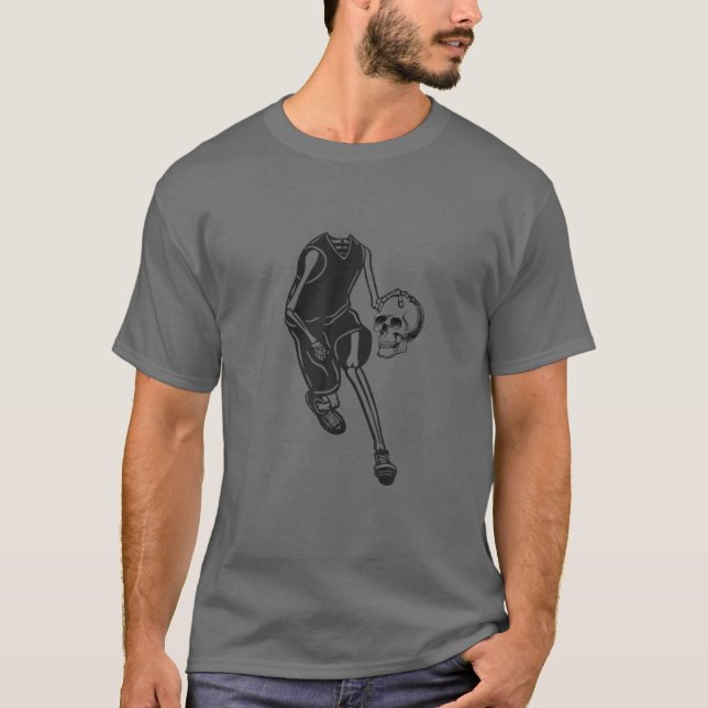 Camiseta Felices halloween Skeleton Basketball Player Funny (Anverso)