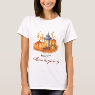 Camiseta Felices hojas de la calabaza de Acción de Gracias