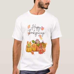Camiseta Felices hojas de otoño y calabaza