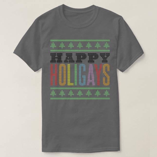 Camiseta Felices holigays, Navidades homosexuales LGBT (Diseño del anverso)