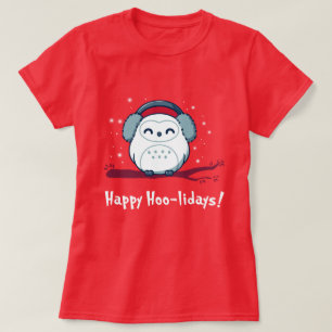 Camiseta Felices hoo-lidays, felices fiestas, pájaro navida