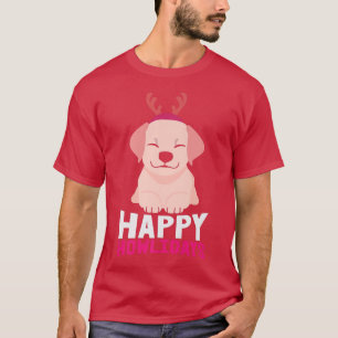 Camiseta Felices Howlidays Funny Corgi Golden Retriever Poo