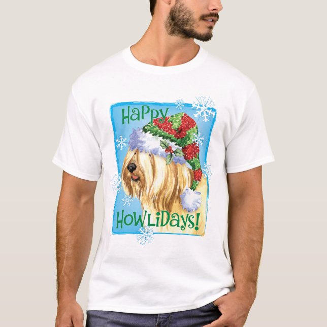 Camiseta Felices Howlidays Tibeter Terrier (Anverso)
