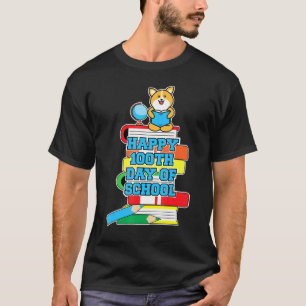 Camiseta Felices Libros De Corgi Pencillos Cute Perro 100 D