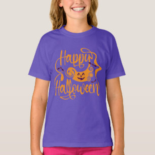Camiseta Felices murciélagos de Halloween jack o lantern T-