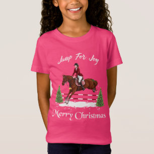 Camiseta Felices Navidad, caballo de salto inglés ecuestre