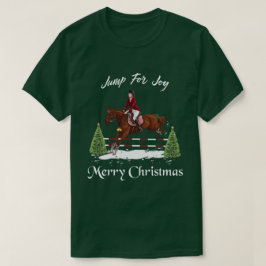 Camiseta Felices Navidad, caballo de salto inglés ecuestre