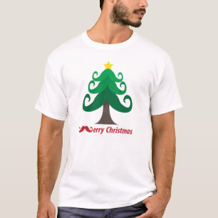 Camiseta Felices Navidad con el árbol de navidad del bigot
