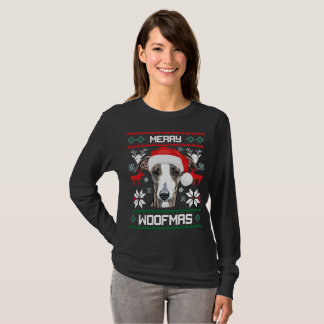 Camiseta Felices Navidad de Woofmas del galgo italiano