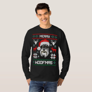 Camiseta Felices Navidad de Woofmas del Schnauzer miniatura