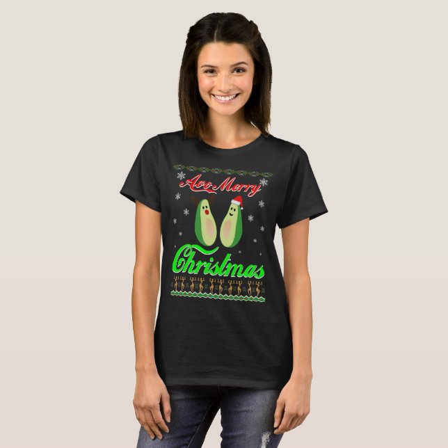 Camiseta Felices Navidad del aguacate (Anverso completo)
