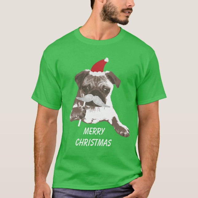 Camiseta Felices Navidad del bigote del barro amasado (Anverso)