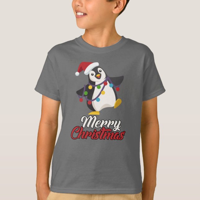 Camiseta Felices Navidad del pingüino (Anverso)