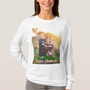 Camiseta Felices Navidad grandes adaptables de la foto y