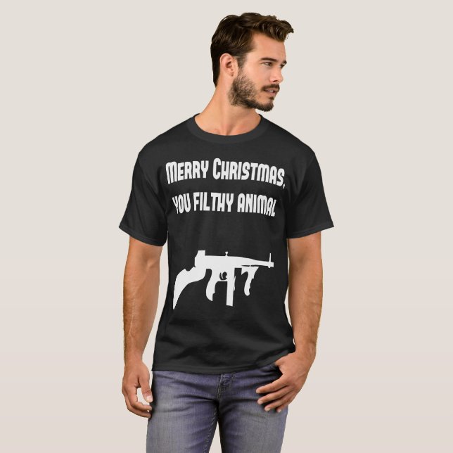 Camiseta Felices Navidad usted animal asqueroso (Anverso completo)