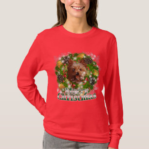 Camiseta Felices Navidad Yorkie